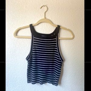 Black + White Striped Tank Top